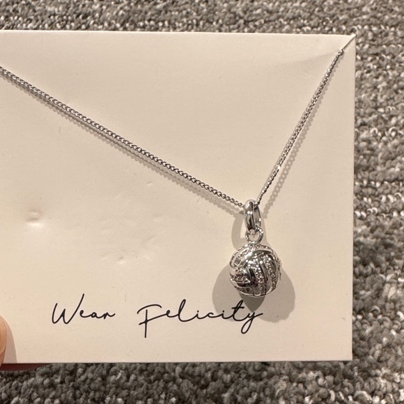 NIB Silver Volleyball Necklace - Picture 2 of 6